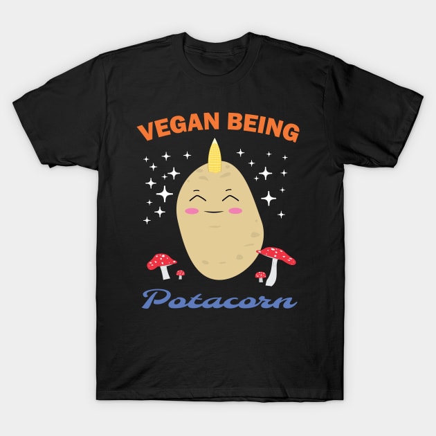 Vegan Being " Potacorn " T-Shirt by ulunkz